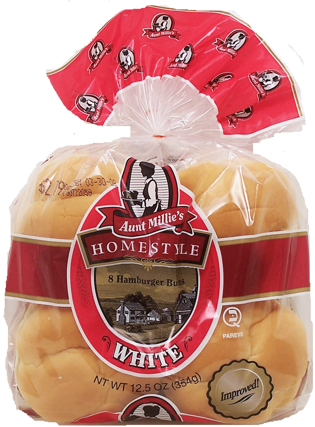Aunt Milie's&nbsp;Home Style&nbsp;white hamburger buns, 8-count Full-Size Picture